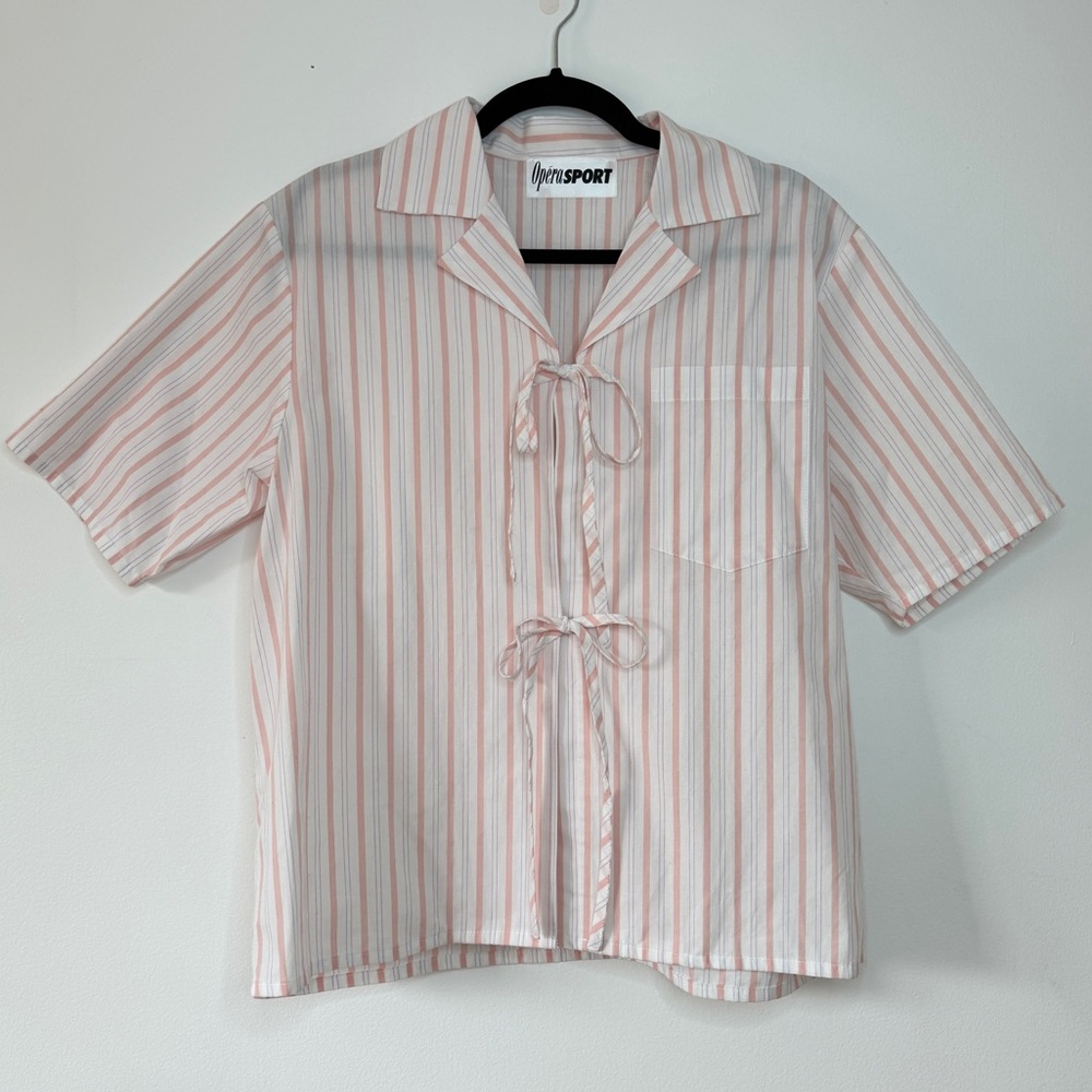 OperaSPORT Striped Tara Shirt in Coral/Lilac - Picture 4 of 8